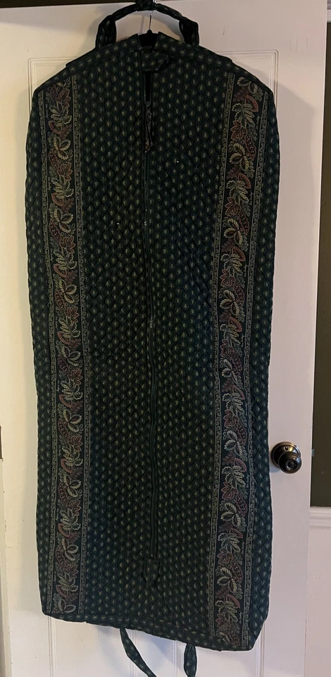 Vera Bradley Designs Vintage Hanging Garment Bag Retired Dark Green *USA Made - Image 1 of 4