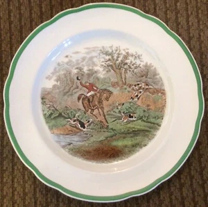 Piatto da cena Volpe Caccia Volpe Caccia Vintage Spode Disegno Il Cerchio Verde Dingle - Foto 1 di 6