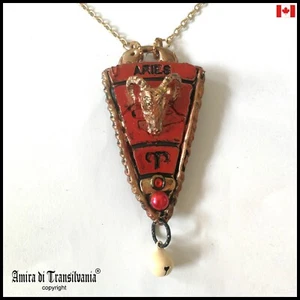 Zodiac Horoscope Necklace Talisman Astrology Amulet Astronomy Pendant Aries Sign - Picture 1 of 24