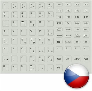 Keybord Sticker Czech Grey Czech Key Stick Grey Keystick - Picture 1 of 1