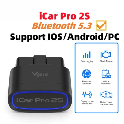 New Vgate ICar Pro 2S Bluetooth 5.3 for Android/IOS/PC OBD2 Car Diagnostic Tool - Image 1 of 4