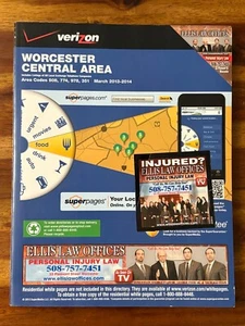 Verizon SuperPages Worcester Central Area elenco telefonico libro 2013 2014 pubblicità - Foto 1 di 9