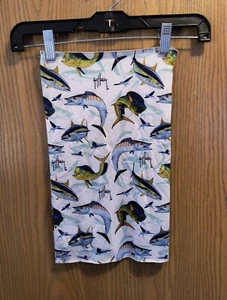 Guy Harvey White Gamefish Print Fishing Sun Shield Face Mask Neck Gaiter - Picture 1 of 5