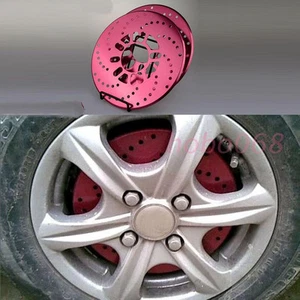 4PCS Red Aluminum Universal Car Racing Disc Decorative Brake Rotor Cover Drum - Foto 1 di 4