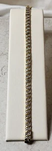 7" Diamant akzentuiertes 925 Sterlingsilber Vermeil Tennisarmband - Bild 1 von 4