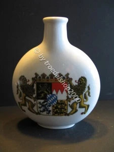 pn256) Prisenpulle Schnupftabak Flasche Porzellan Weiß Bayern Wappen Löwe 13cm - Bild 1 von 3