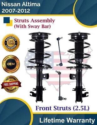 Nuevos puntales delanteros OE con barra estabilizadora para Nissan Altima 2007-2012 2,5 L garantía de por vida Foto 1 de 4