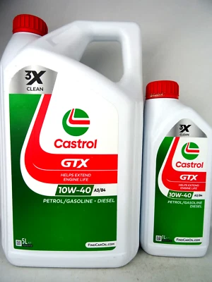 Castrol 10W40 10W-40 GTX A3/B4 Öl VW Fiat Mercedes ehemals Ultraclean 6 Liter - Bild 1 von 4