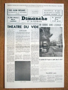 Yves Klein, Journal d'un seul jour, dimanche 27 novembre 1960 - Zdjęcie 1 z 1