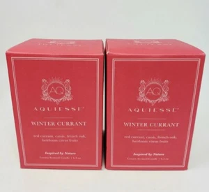 AQUIESSE Winter Currant Candle x 2 Cassis French Oak Citrus 6.5 oz 55 Hours Burn - Picture 1 of 5