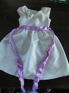 American Girl Truly Me Fancy Occasion Dress White and Purple Retired Wedding - Picture 1 of 6