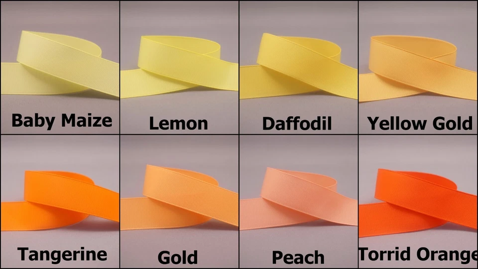 5yds ~~ 38mm Solid Grosgrain Ribbon 8 Colours U Pick Yellow Gold Orange Daffodil - image 1 of 1