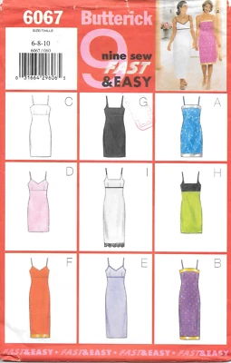 Butterick Sewing Pattern 6067 Misses' Petite Dresses in Nine Styles Size: 6-8-10 - Image 1 of 2