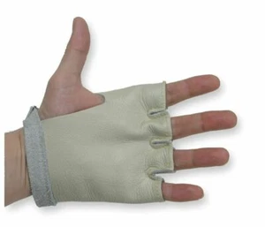 NEW! CONDOR Size Large Leather Cowhide Hand Guard, Beige, Open-Finger Style - Picture 1 of 3