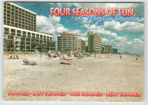 Kontinentale Postkarte eine großartige Strandszene in Myrtle Beach, SC. - Bild 1 von 2