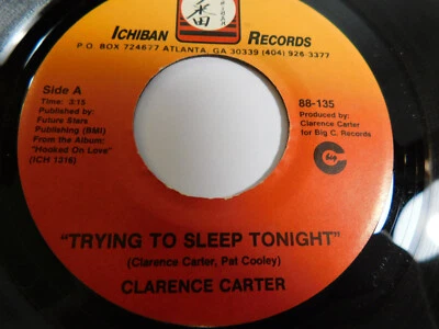 Clarence Carter – Trying To Sleep Tonight / Try Me 1988 7" Single 88-135 - Image 1 of 4