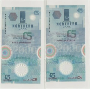 Rare New Millennium Ireland Northern Bank Commemorative Issue Pairs Low no - Picture 1 of 2
