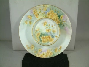 Limoges Frankreich handbemalt Floral zweistufig erhaben Schale Leckerbissen Tablett T&V Vintage - Bild 1 von 12