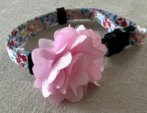 Rosa Blumen Kätzchen Halsband Break Away 9"-12" - Bild 1 von 9