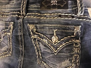 Miss Me 27 Signature Boot 33” Inseam.  Medium Wash - Picture 1 of 6