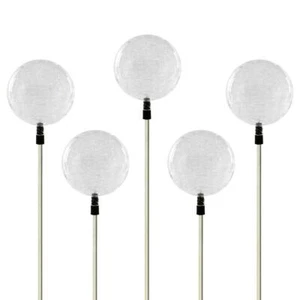 5er Set Solarlampe Solarleuchte mit Kugel LED 3farbig 80 cm Kunststoff Edelstahl - Bild 1 von 3