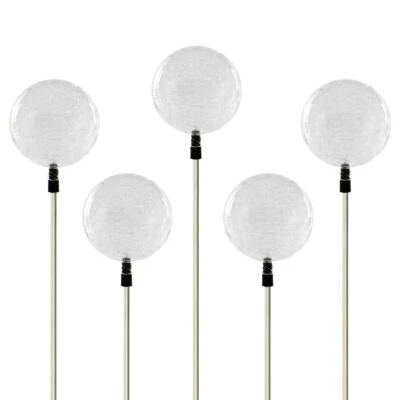 5er Set Solarlampe Solarleuchte mit Kugel LED 3farbig 80 cm Kunststoff Edelstahl - Bild 1 von 3