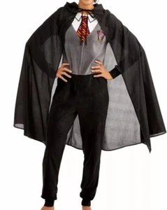 New Harry Potter Costume Union Suit Pajamas with Cape Womens Small 4/6 - Picture 1 of 4