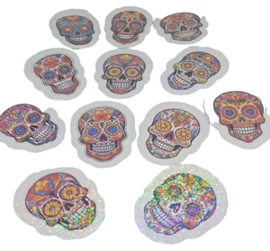 Candy Skull Stickers Fun Party Bag Fillers for Kids Colourful Cute Favour Pack. - Picture 1 of 2
