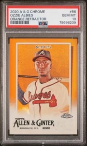 2020 Topps Allen & Ginter Chrome #56 OZZIE ALBIES 16/25 Orange Refractor PSA 10 - Picture 1 of 2
