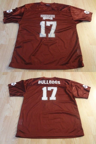 Men's Mississippi State Bulldogs #17 L Football Jersey (Maroon) Pro Edge Jersey Cover