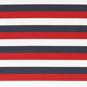 0.5m printed cotton with block stripes, blue/red/white, Kim, (EUR 9.50/m) - Picture 1 of 2