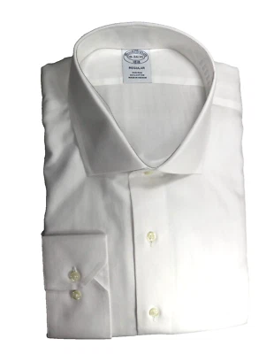 Brooks Brothers Regular Cotton Non-Iron 18-34/35 English Spread Collar White - Image 1 of 4