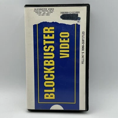 Blockbuster Video VHS Clamshell Rental Case & Tape Fellini's Roma Subtitled HTF - Image 1 of 4