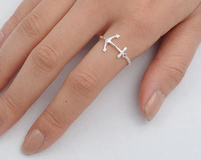 Anillo de anclaje vendedor de EE. UU. plata de ley 925 mejor precio joyería seleccionable Foto 1 de 4