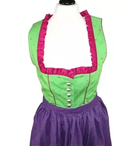 Kaiser Franz Josef Designer Dirndl Apfel-Grün Lila Wendeschürze 32/34 NEU - Bild 1 von 8