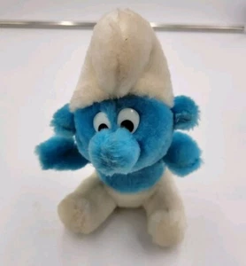 Vintage Smurf 8" Stuffed Plush Toy Animal Peyo Wallace Berrie 1980 - Picture 1 of 6