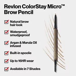Revlon Colorstay Micro Brow Pencil with Spoolie Brush #450 Blonde Sealed - Picture 1 of 2