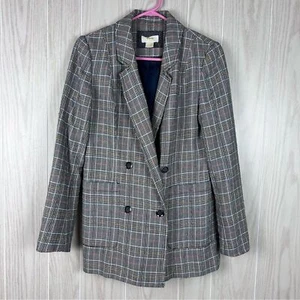 Anthropologie Maeve karierter Langarm zweireihiger Damen Blazer Jacke, 2 - Bild 1 von 10