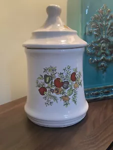 Vintage Mushroom Garlic Peppers Tomato Ceramic Canister Jar With lid - Picture 1 of 14