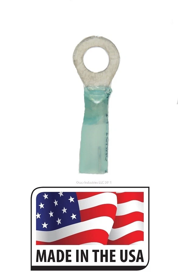 (25 PC) 16-14 #4 ~ #6 SIZE 3M HEAT SHRINK RING TERMINAL Marine Auto MADE IN USA - Image 1 of 1