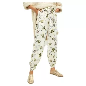 New FREE PEOPLE In The Midnight Hour Paperbag Pants Floral - Picture 1 of 9