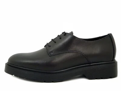 Francesine Donna Scarpe Derby in Pelle Nero Tacco Basso CINZIA SOFT - Immagine 1 di 4