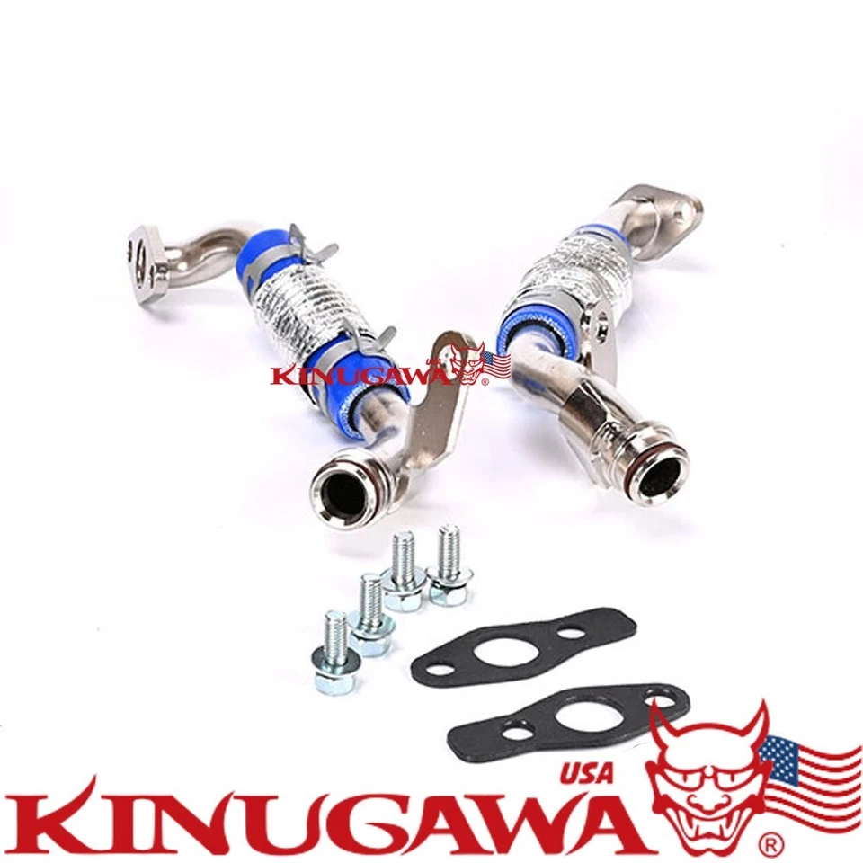 Turbo Oil return pipe Kit For BMW N54 3.0L 135i 335i 535i 735i TD03 twin Turbos - Image 1 of 1