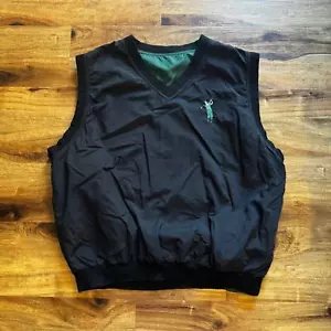 Vintage 1990s reversible golf vest embroidered golfer logo no size tag - Picture 1 of 6