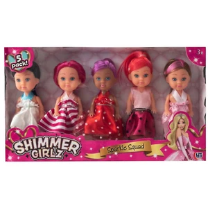 Shimmer Girlz Sparkle Squad 5 Assorted Mini Play Dolls | Doll Gift Set Toy