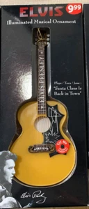 Elvis Illuminated Musical Guitar Ornament- Santa Claus is Back in Town - Picture 1 of 1