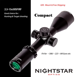 2.5-15X50FFP Riflescope Compact First Focal Plane Side Focus Illuminated Reticle - Picture 1 of 11