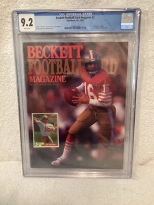Beckett Football Card Monthly Magazine Issue 2 Jan/Feb 1990 Joe Montana, CGC 9.2 - Picture 1 of 9