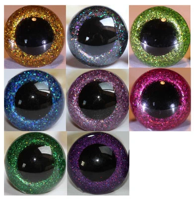 Sicherheitsaugen glitzer, Teddyaugen glitzer, Glitzeraugen, Amigurumi Zubehör - Bild 1 von 2