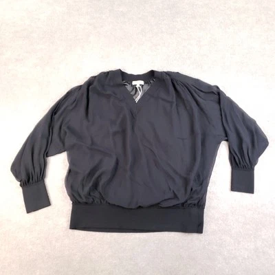 Suéter Lafayette 148 para mujer 1X suéter de seda negro manga transparente ligero nuevo con etiquetas Foto 1 de 4